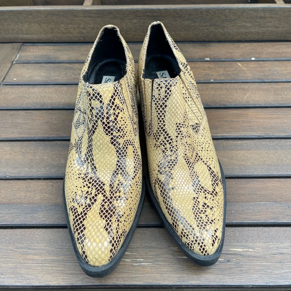 Sam and Libby Rider Leather Snakeskin Style Western Bootie, Size 8.5 - Picture 3 of 12